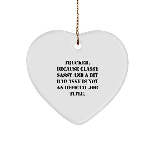 Trucker Favorite Heart Ornament for Kids Christmas Gift - Image 1