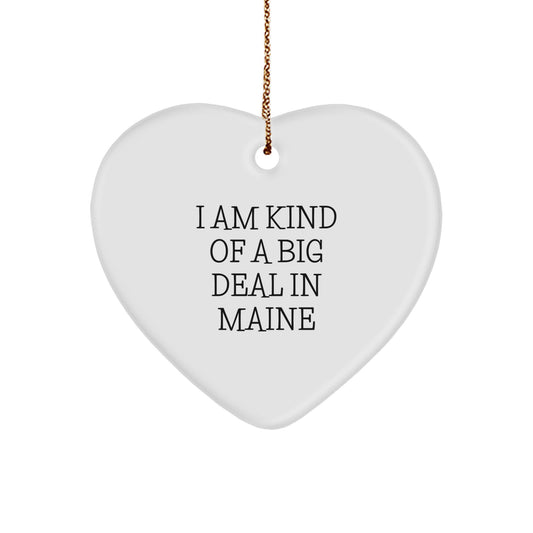 Playful Maine Heart Ornament for Friends Christmas Gift - Image 1
