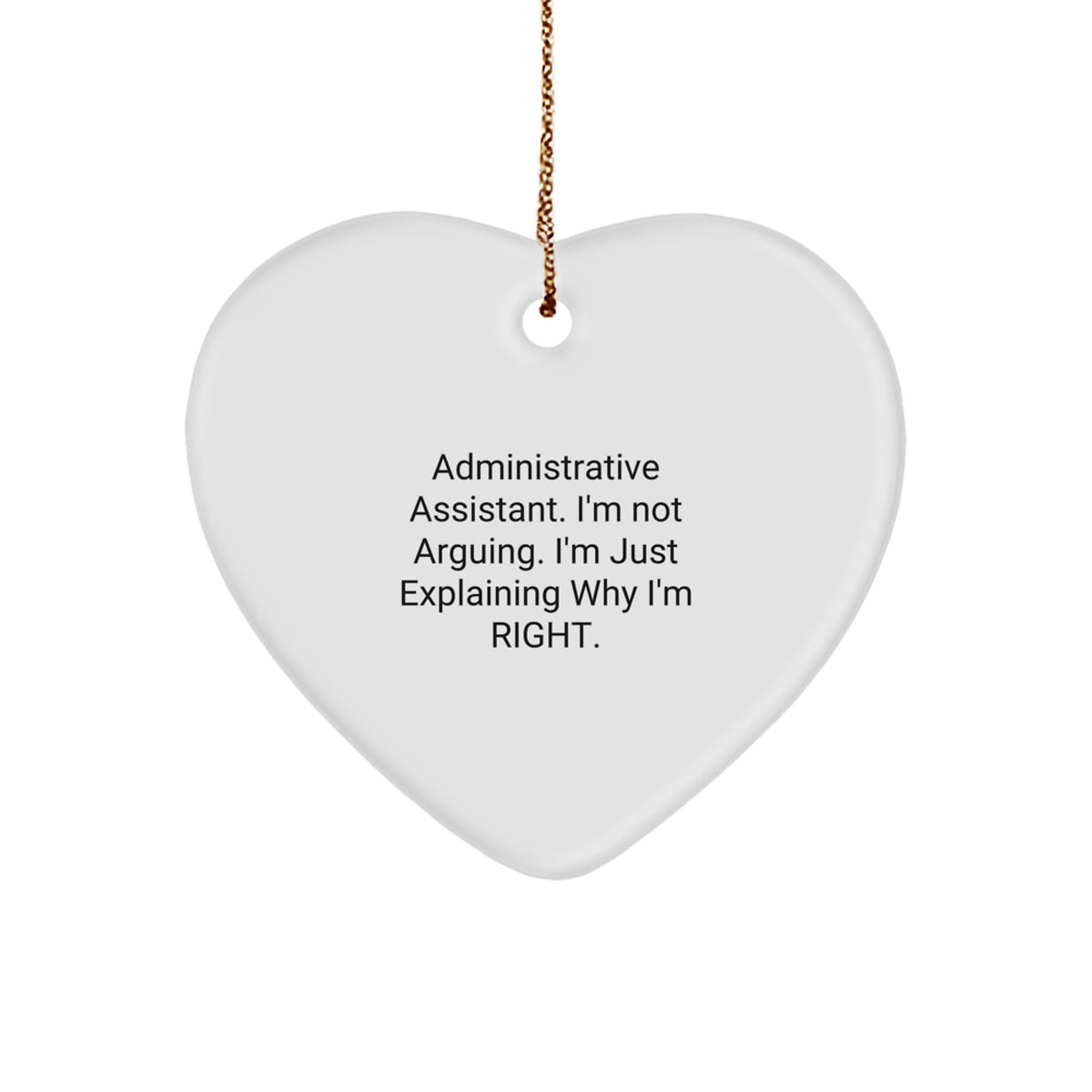 Funny Administrative Assistant Heart Ornament Gifts from Coworkers for Christmas Unique - Image 1