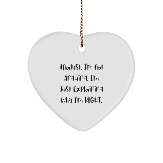Funny Analyst Gifts, Heart Ornament for Christmas Unique Gifts from Friends, Coworkers, Family to Analysts, Men, Women - Image 1