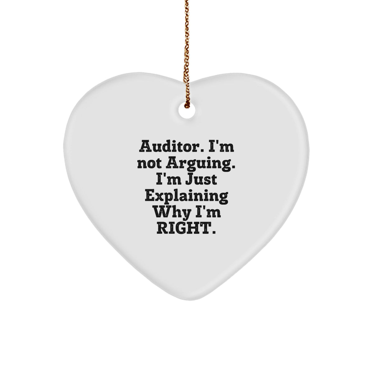 Christmas Gift for Her Auditor Keepsake Heart Ornament Present - Image 1