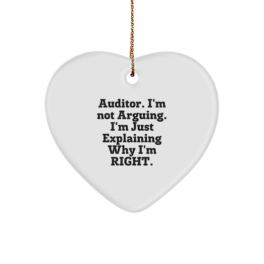 Christmas Gift for Her Auditor Keepsake Heart Ornament Present - Image 1