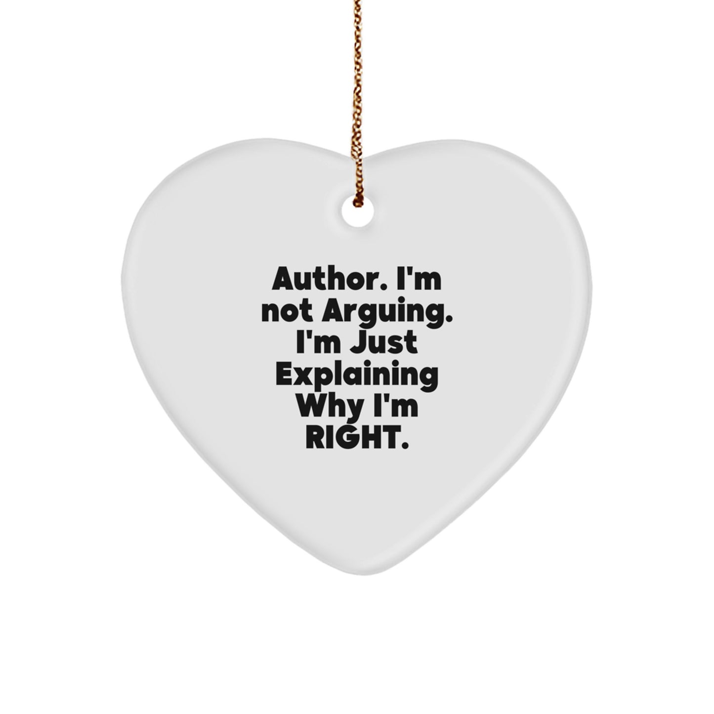 Funny Author Quotes Heart Ornament Gifts for Author Friends, Unique Christmas Unique Gifts from Men, Women, Friends, Coworkers, Family - Image 1