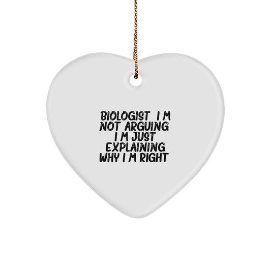 Favorite Biologist Heart Ornament for Kids – Holiday Christmas Gift - Image 1