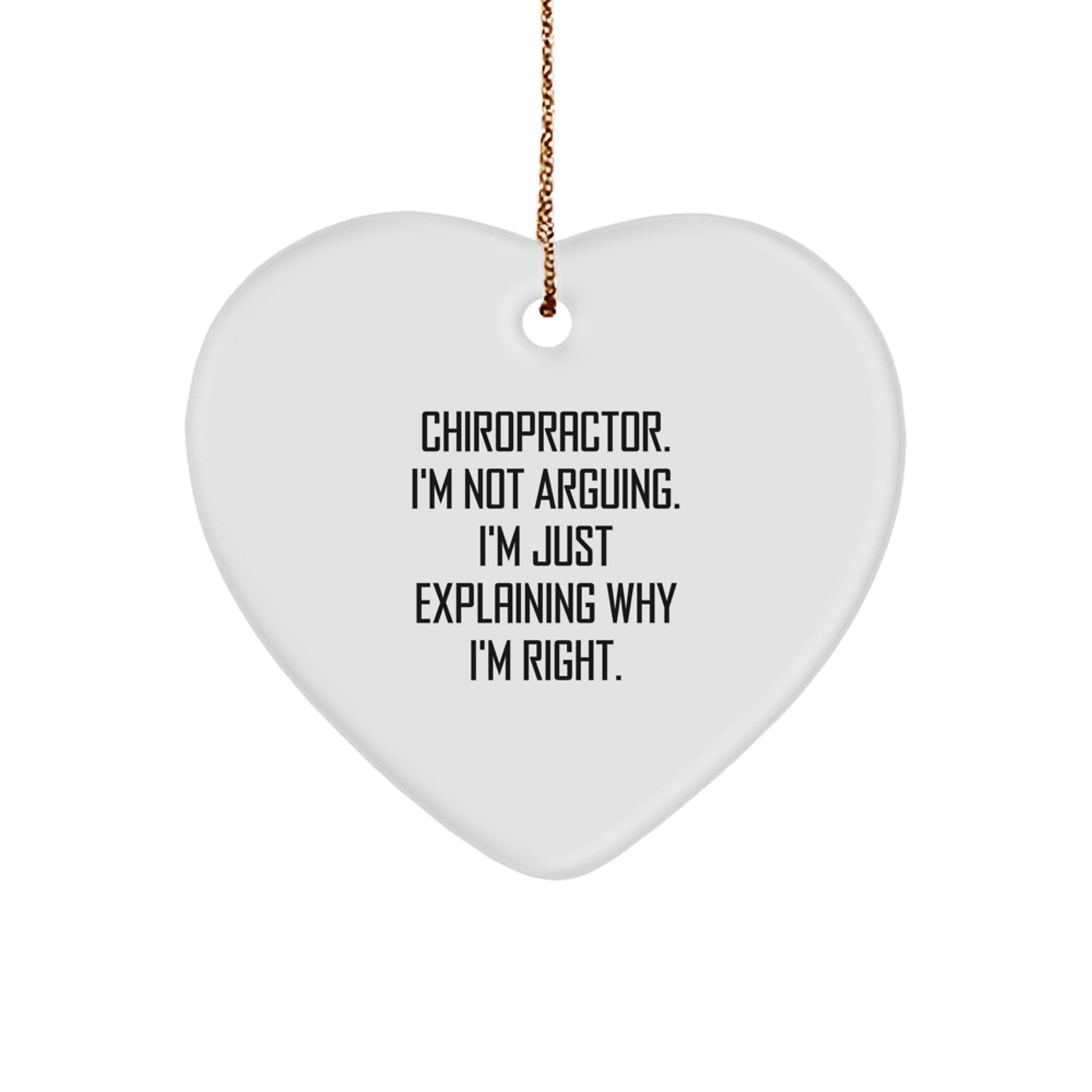 Funny Chiropractor Heart Ornament Gifts from Friends, Coworkers, Family for Men, Women Chiropractors at Christmas - Image 1