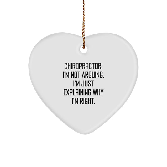 Funny Chiropractor Heart Ornament Gifts from Friends, Coworkers, Family for Men, Women Chiropractors at Christmas - Image 1