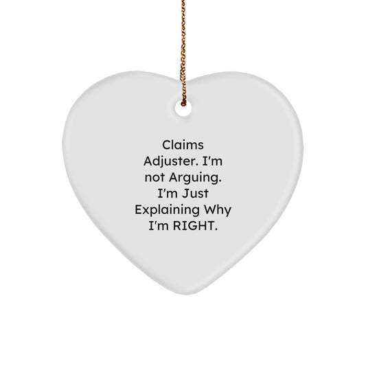 Unique Claims Adjuster Christmas Unique Gifts from Men, Women, Friends, Coworkers, Family, Funny Heart Ornaments for Claims Adjuster, Christmas Unique Gifts Ideas - Image 1