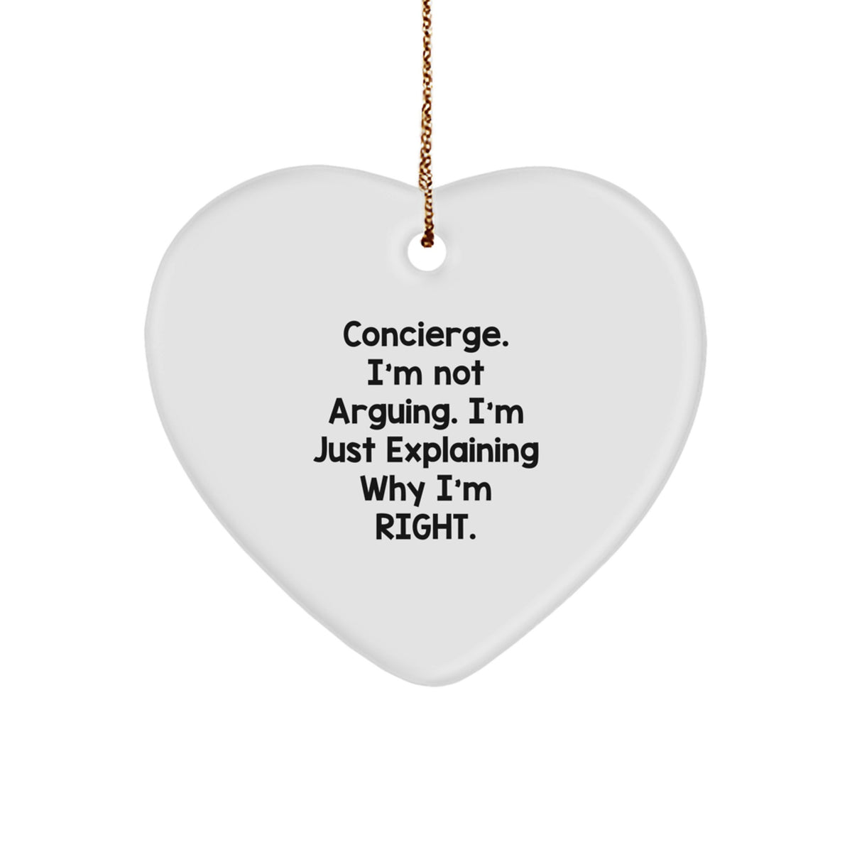Concierge Gifts from Men for Women, Funny Heart Ornament with Christmas Quotes, Gift Ideas for Concierge, Friends, Family, and Coworkers - Image 1