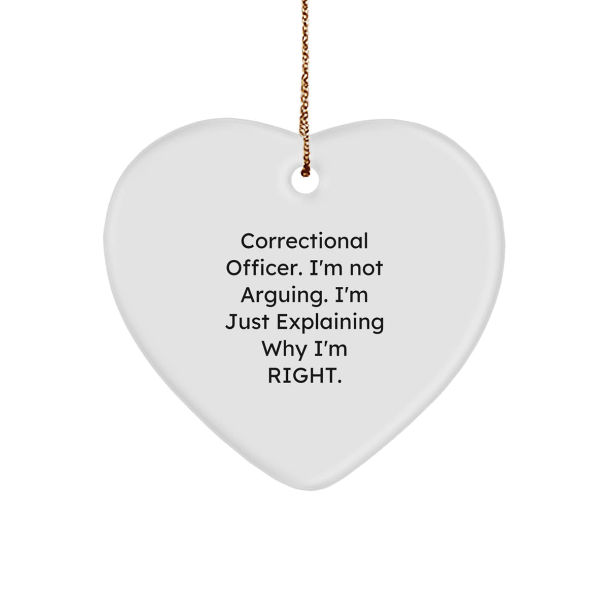 Christmas Gift Surprise for Teens - Correctional Officer Heart Ornament - Image 1
