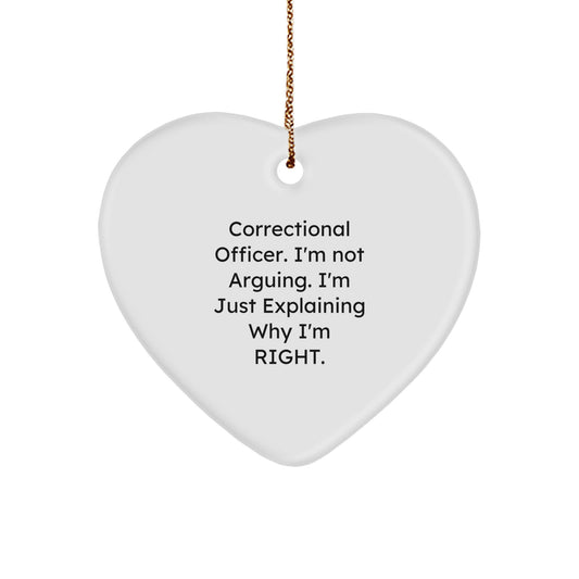 Christmas Gift Surprise for Teens - Correctional Officer Heart Ornament - Image 1