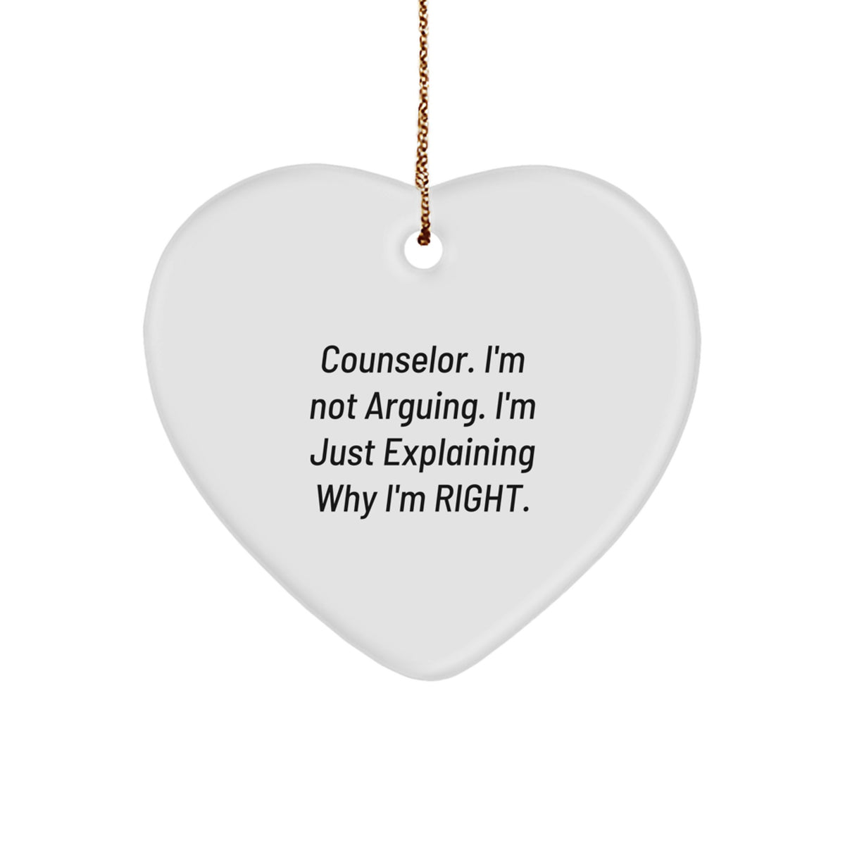 Counselor Treasure Heart Ornament Keepsake Christmas Gift for Family - Image 1