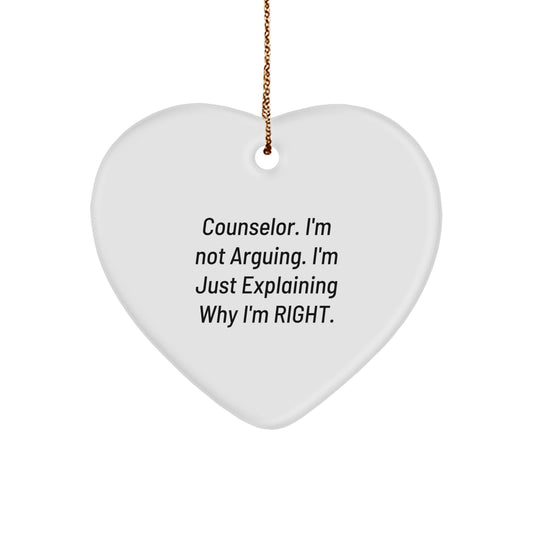 Counselor Treasure Heart Ornament Keepsake Christmas Gift for Family - Image 1