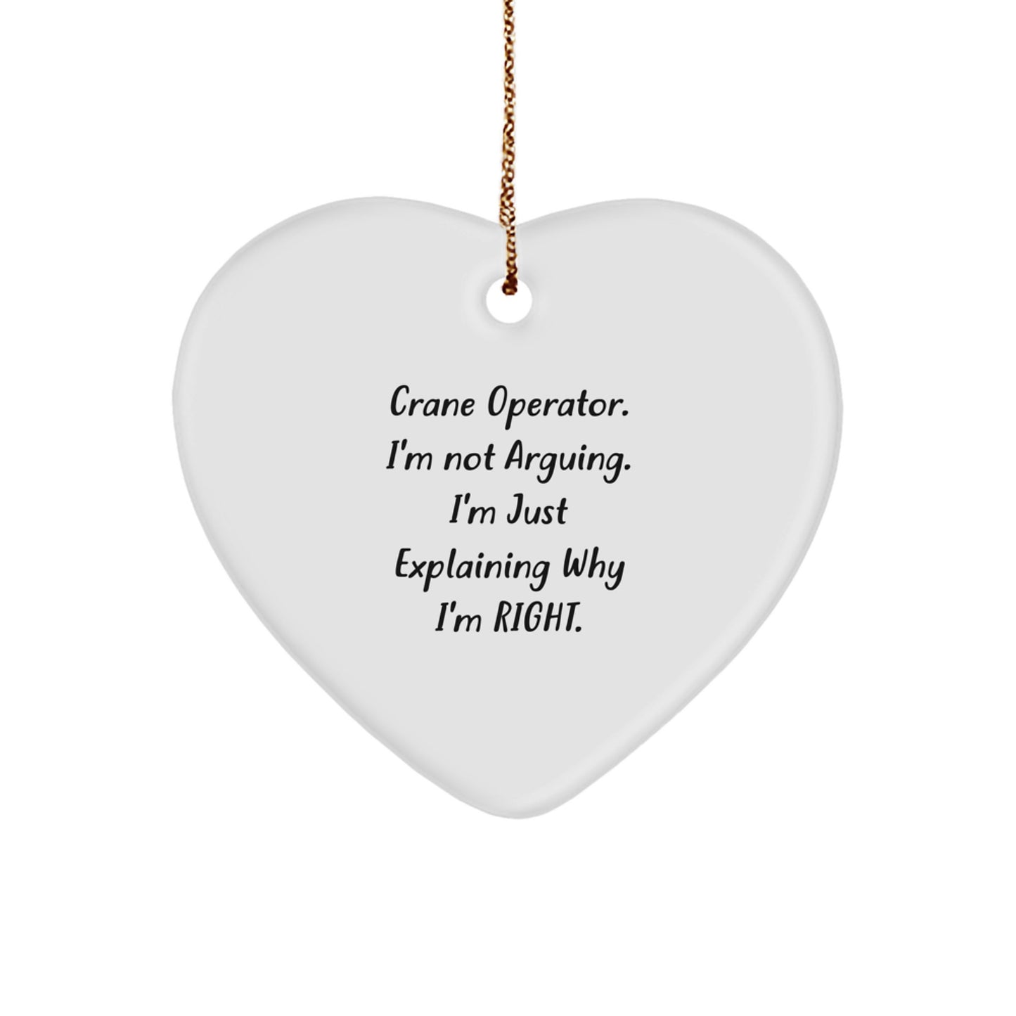 Funny Crane Operator Gifts from Family - Heart Ornament for Christmas Unique Presents - Image 1