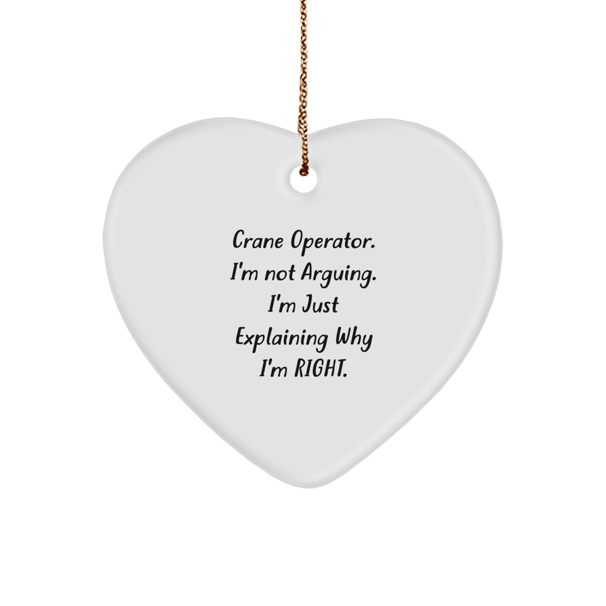 Funny Crane Operator Gifts from Family - Heart Ornament for Christmas Unique Presents - Image 1