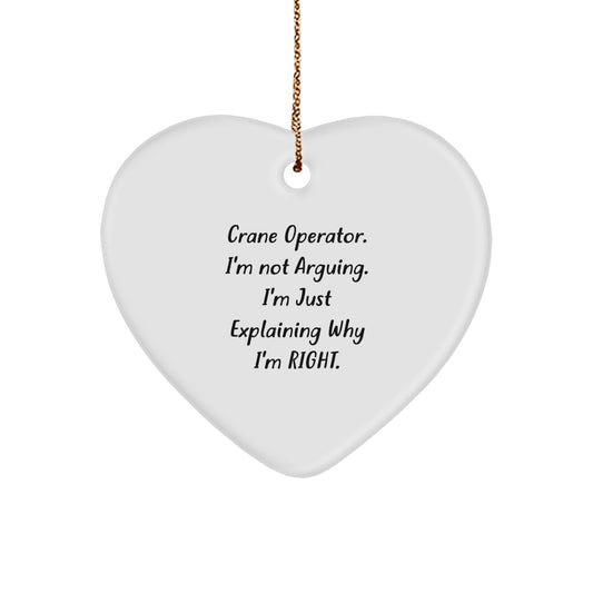 Funny Crane Operator Gifts from Family - Heart Ornament for Christmas Unique Presents - Image 1