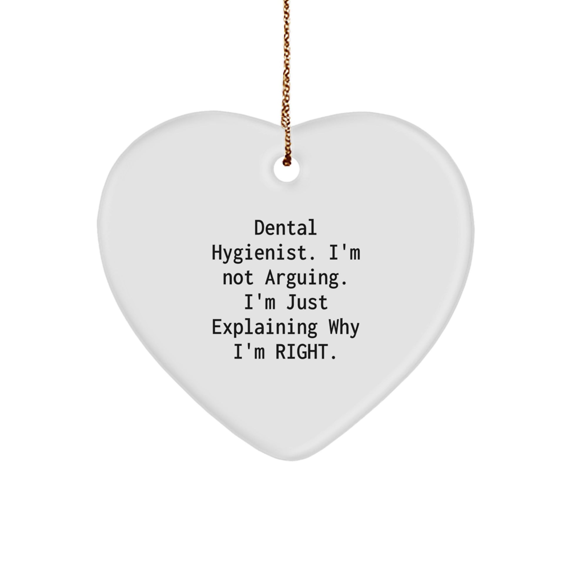 Funny Dental Hygienist Gifts from Friends for Coworkers - Heart Ornament with Sarcasm Quote - Christmas Unique Gifts for Dental Professionals - Image 1