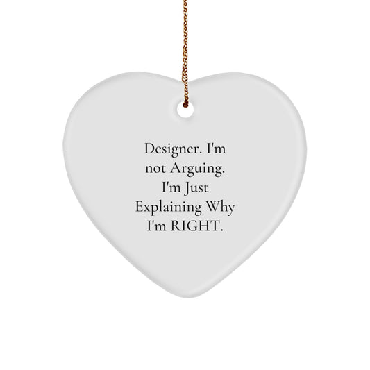 Funny Designer Gifts from Men for Friends - Heart Ornament for Christmas Unique Presents - Image 1