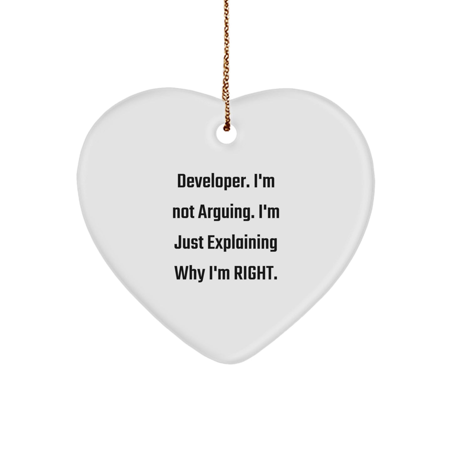 Funny Developer Heart Ornament Gifts from Coworkers, Friends, Family for Men, Women, Christmas Unique Presents - Image 1