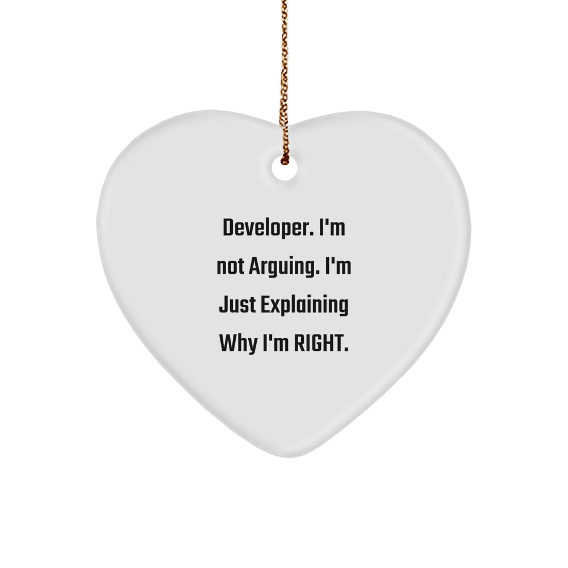 Funny Developer Heart Ornament Gifts from Coworkers, Friends, Family for Men, Women, Christmas Unique Presents - Image 1
