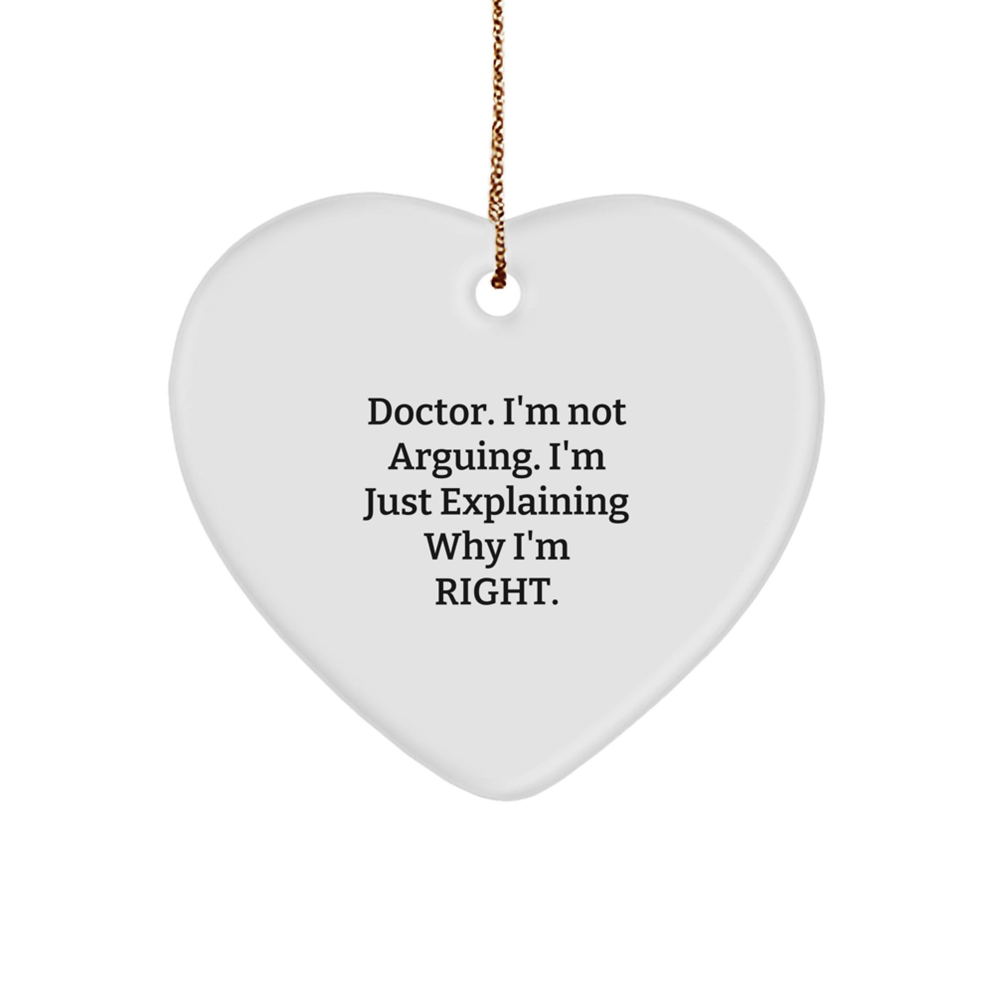 Funny Doctor Gifts from Friends Christmas Unique Heart Ornament, Cute Heart Shaped Gift for Doctor Men Women Coworkers Family - Image 1