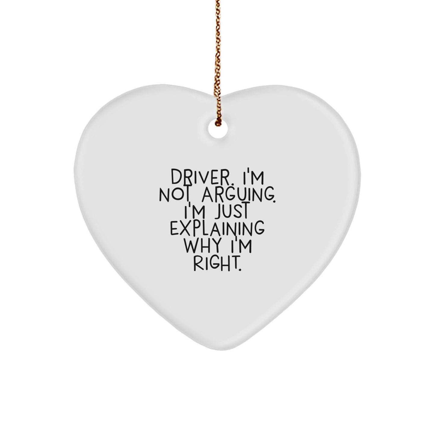 Funny Driver Gifts from Friends - Driver Heart Ornament, Christmas Unique Ideas for Driver, Heart Shaped Ornament - Image 1