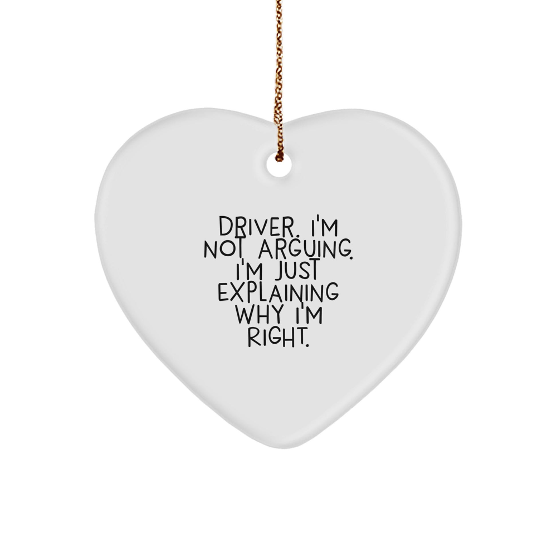 Funny Driver Gifts from Friends - Driver Heart Ornament, Christmas Unique Ideas for Driver, Heart Shaped Ornament - Image 1