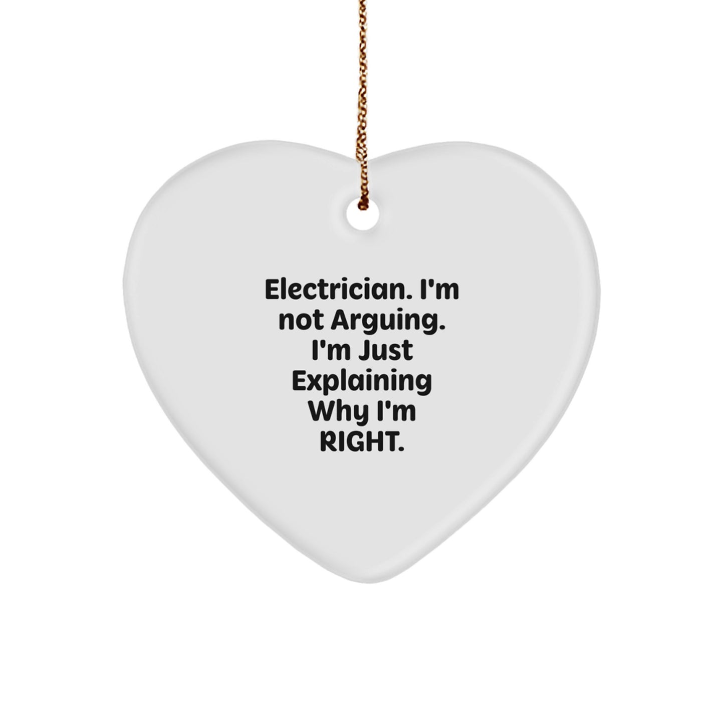 Funny Electrician Heart Ornament Gifts from Family for Men - Christmas Unique Presents - Image 1