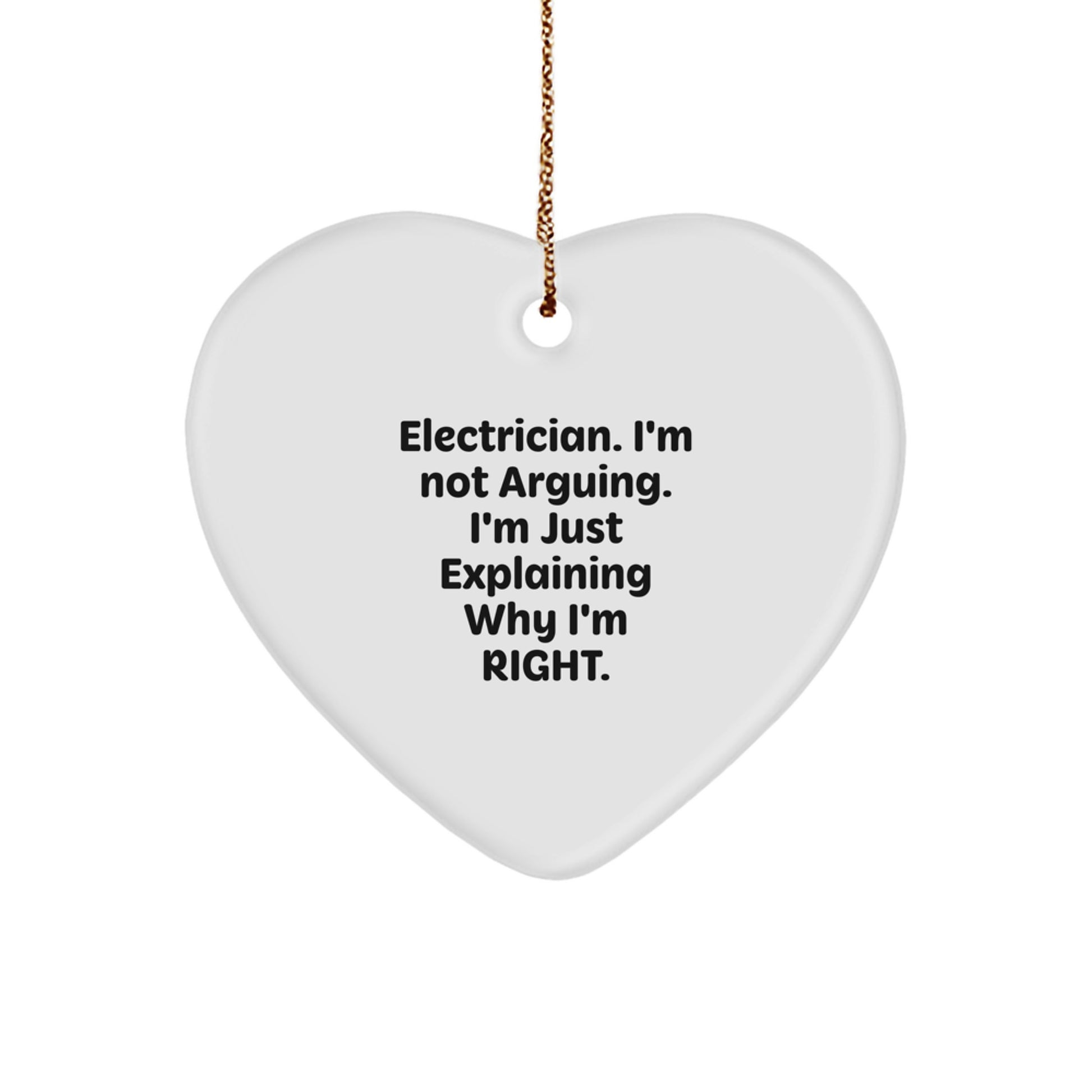 Funny Electrician Heart Ornament Gifts from Family for Men - Christmas Unique Presents - Image 1