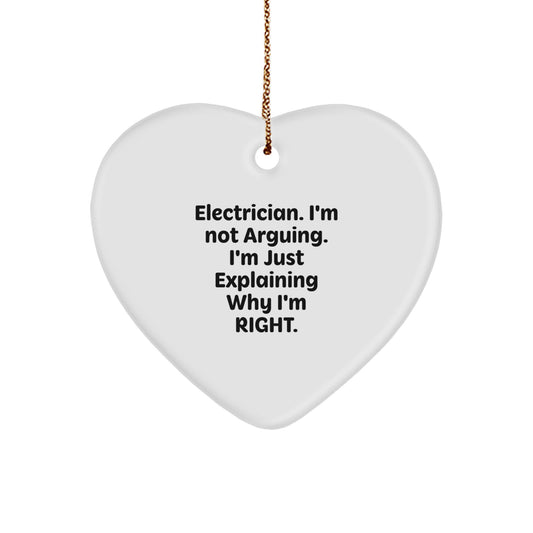 Funny Electrician Heart Ornament Gifts from Family for Men - Christmas Unique Presents - Image 1