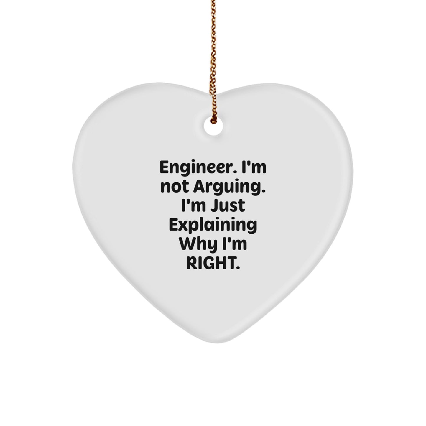 Funny Engineer Heart Ornament Gifts from Friends for Engineer Men, Christmas Unique Gifts - Image 1