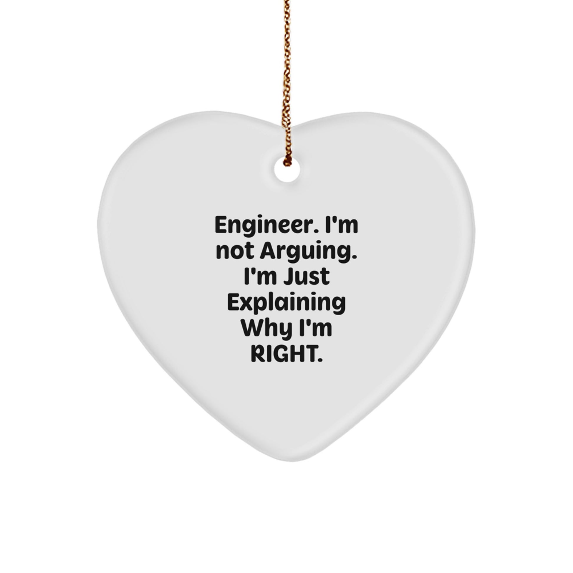 Funny Engineer Heart Ornament Gifts from Friends for Engineer Men, Christmas Unique Gifts - Image 1