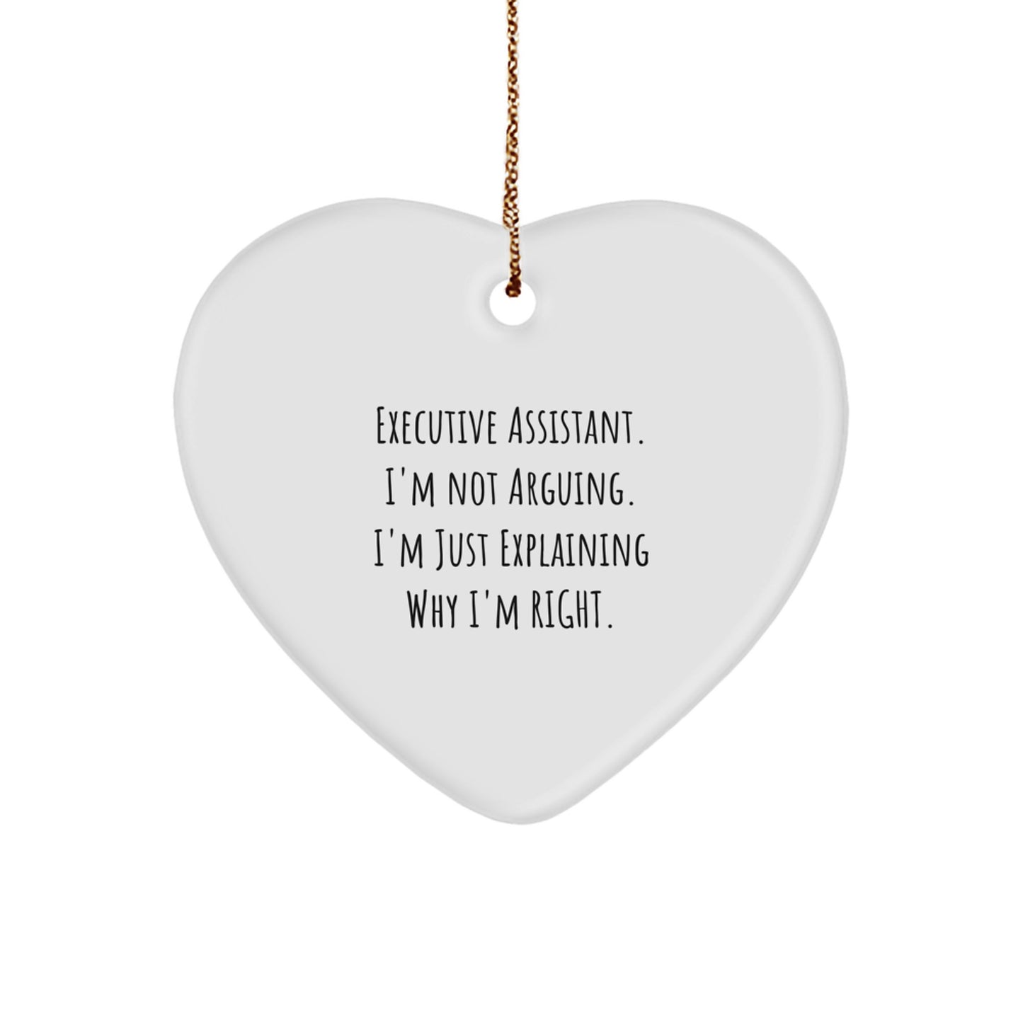 Funny Executive Assistant Gifts from Friends, Heart Ornament for Christmas Unique Gifts, Gifts for Executive Assistant - Image 1
