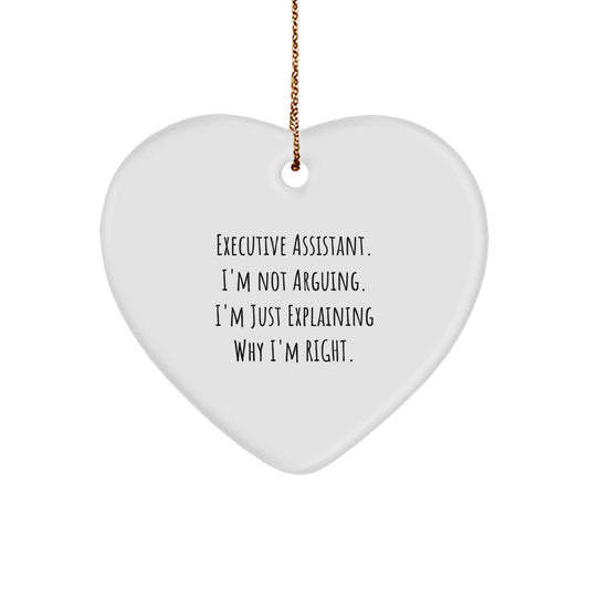Funny Executive Assistant Gifts from Friends, Heart Ornament for Christmas Unique Gifts, Gifts for Executive Assistant - Image 1