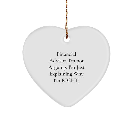 Funny Financial Advisor Heart Ornament Gifts from Friends to Financial Advisor on Christmas Unique - Image 1