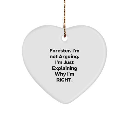Forester Funny Heart Ornament Gift for Him, Funny Forester Christmas Unique Gifts from Friends, Inspirational Heart Shape Present - Image 1