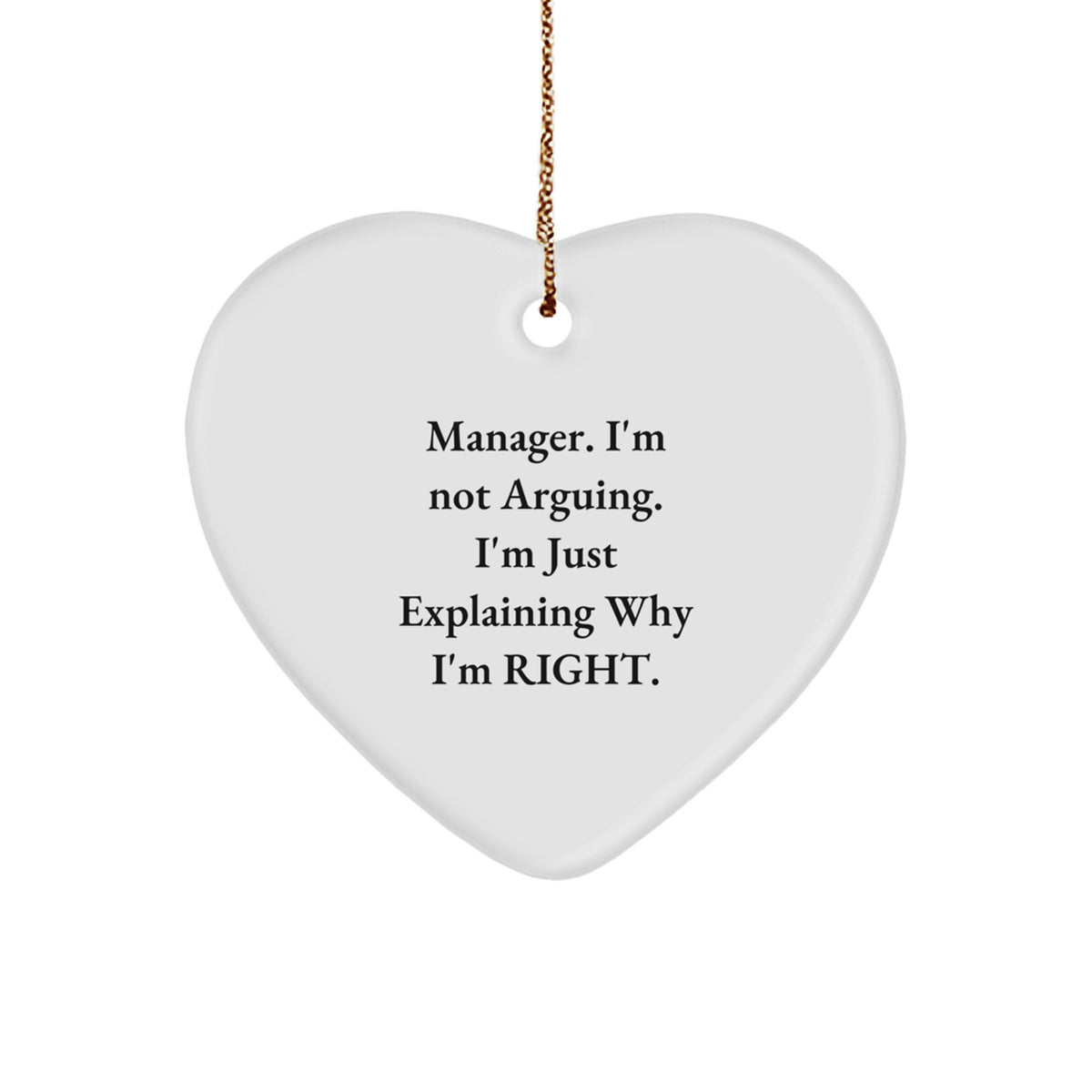 Funny Manager Heart Ornament Gifts from Friends, Coworkers, or Family - Christmas Unique Gifts for Men and Women - Image 1