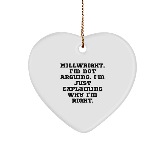 Christmas Unique Gift Millwright Heart Ornament for Her Festive Present - Image 1