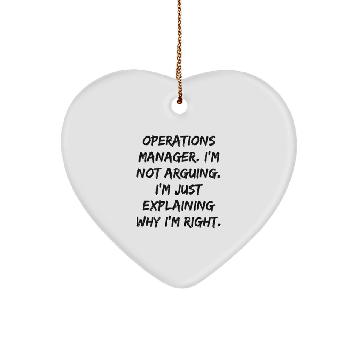 Funny Operations Manager Gifts from Men, Heart Ornament for Office Christmas Unique Gifts for Operations Manager - Image 1