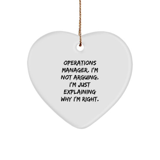 Funny Operations Manager Gifts from Men, Heart Ornament for Office Christmas Unique Gifts for Operations Manager - Image 1
