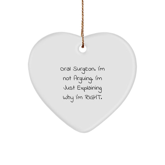 Funny Oral Surgeon Heart Ornament Gifts from Friends for Oral Surgeon Christmas Unique Gifts - Image 1