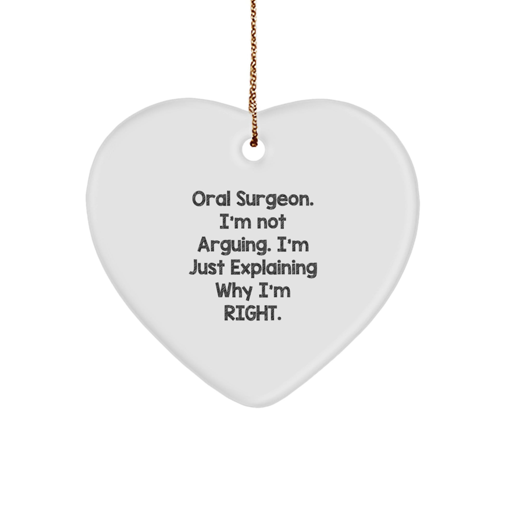 Funny Oral Surgeon Heart Ornament Gifts from Men to Friends and Family for Christmas Unique Presents - Image 1