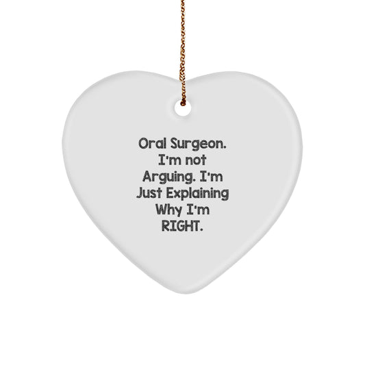 Funny Oral Surgeon Heart Ornament Gifts from Men to Friends and Family for Christmas Unique Presents - Image 1