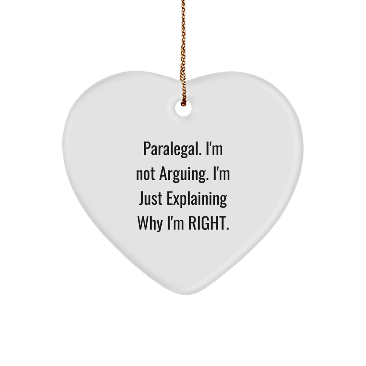Funny Paralegal Gifts from Friends, Heart Ornament for Paralegal Women, Paralegal Christmas Unique Gifts - Image 1