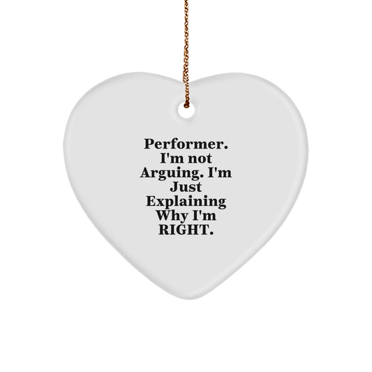Funny Gifts from Men to Performer Friends - Heart Ornament for Christmas Unique Gifts - Image 1