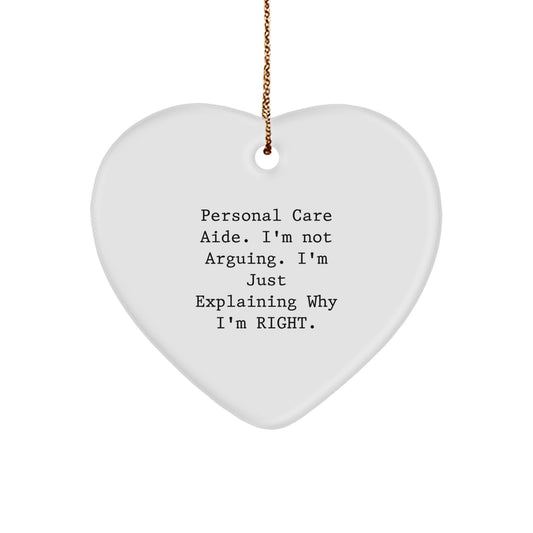 Christmas Gift for Her Personal Care Aide Heart Ornament Present Bright - Image 1