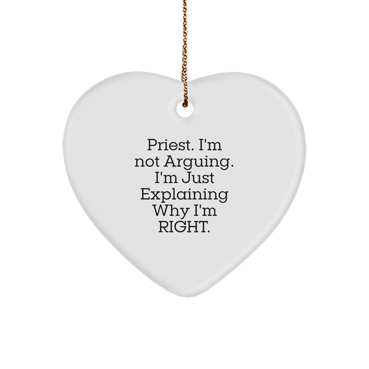 Priest Keepsake Heartwood Holiday Christmas Ornament for Him Gift - Image 1