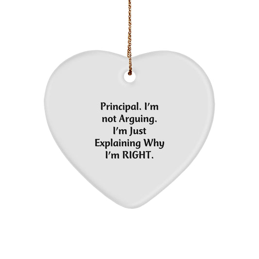 Principal Keepsake Heart-Shaped Christmas Ornament for Him MDF Gift - Image 1