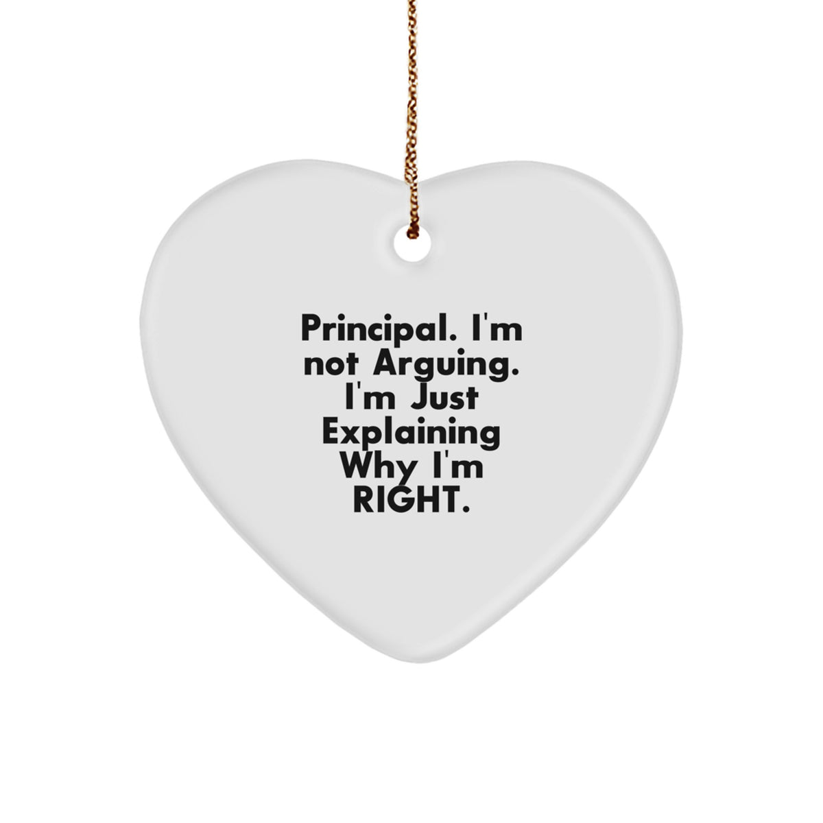 Christmas Holiday Gift for Her Principal Keepsake Heart Ornament - Image 1