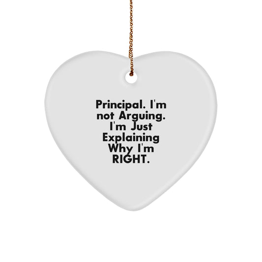 Christmas Holiday Gift for Her Principal Keepsake Heart Ornament - Image 1