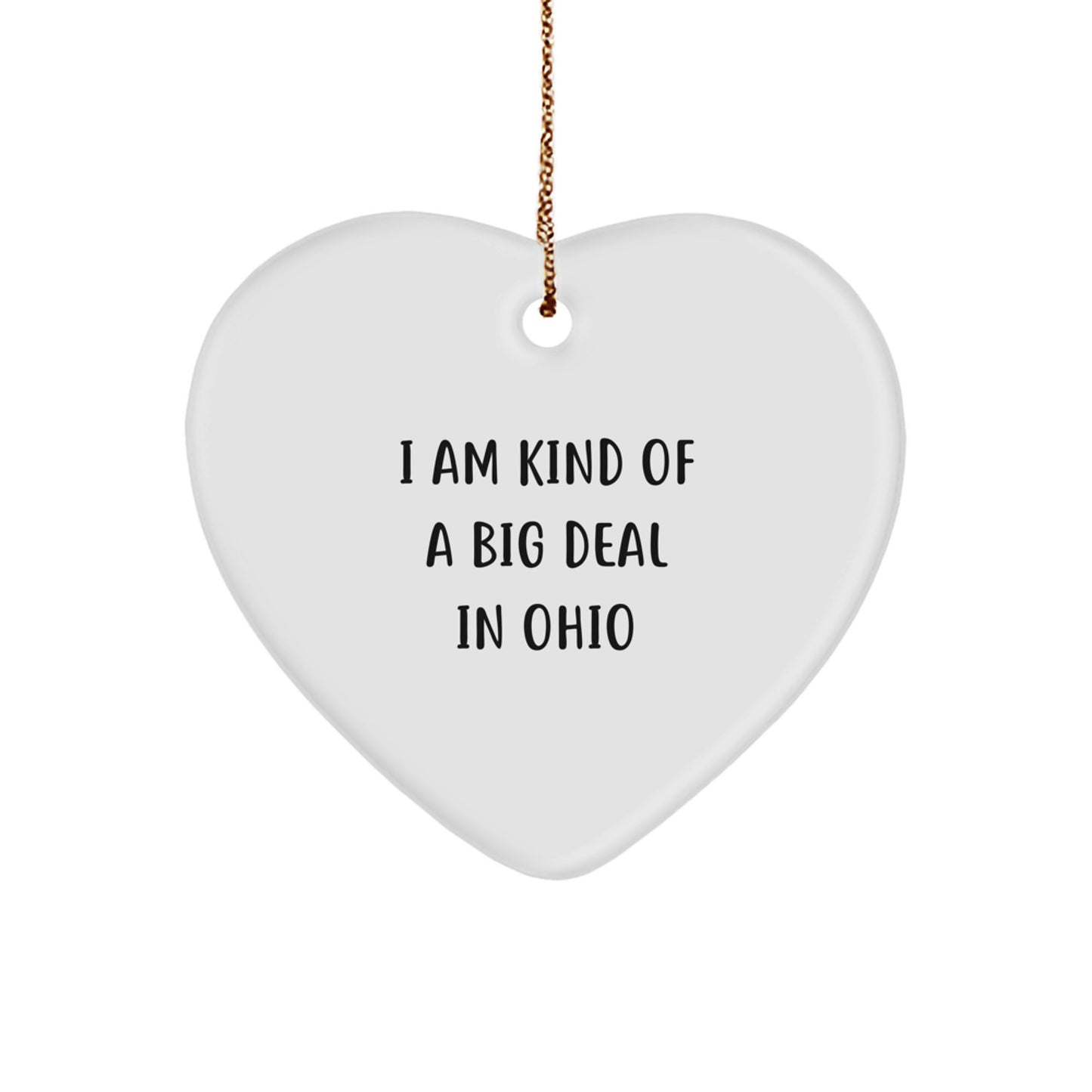 Ohio Heart Ornament Funny Quote Gifts from Friends for Ohio Residents, I Am Kind Of A Prime Selection In Ohio, Christmas Unique Gifts - Image 1